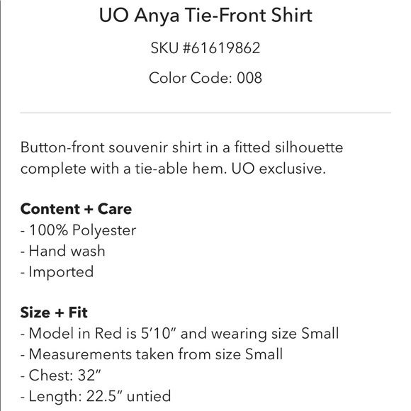 🐪 {FINAL SALE} UO Anya Tie Front Shirt - Picture 9 of 9